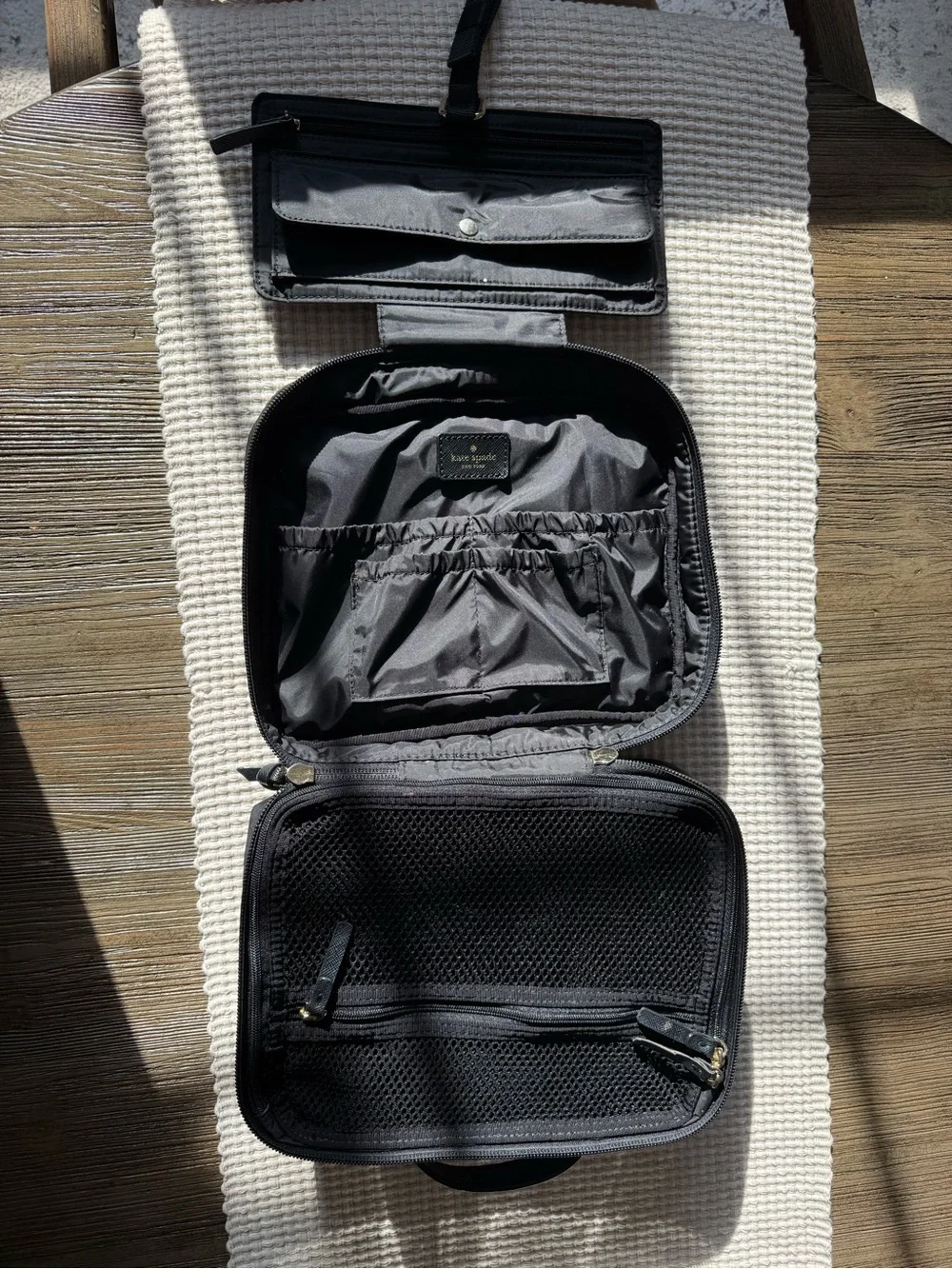 kate spade Black Structured Cosmetic Case with Top Handle
